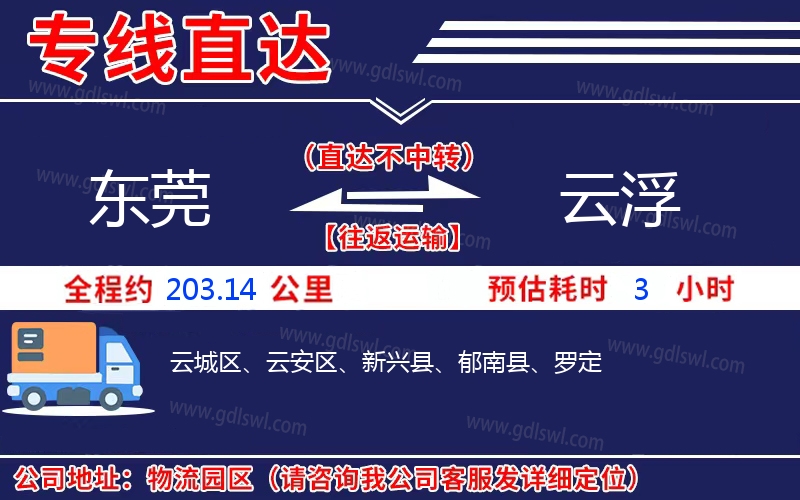 東莞到云浮物流公司